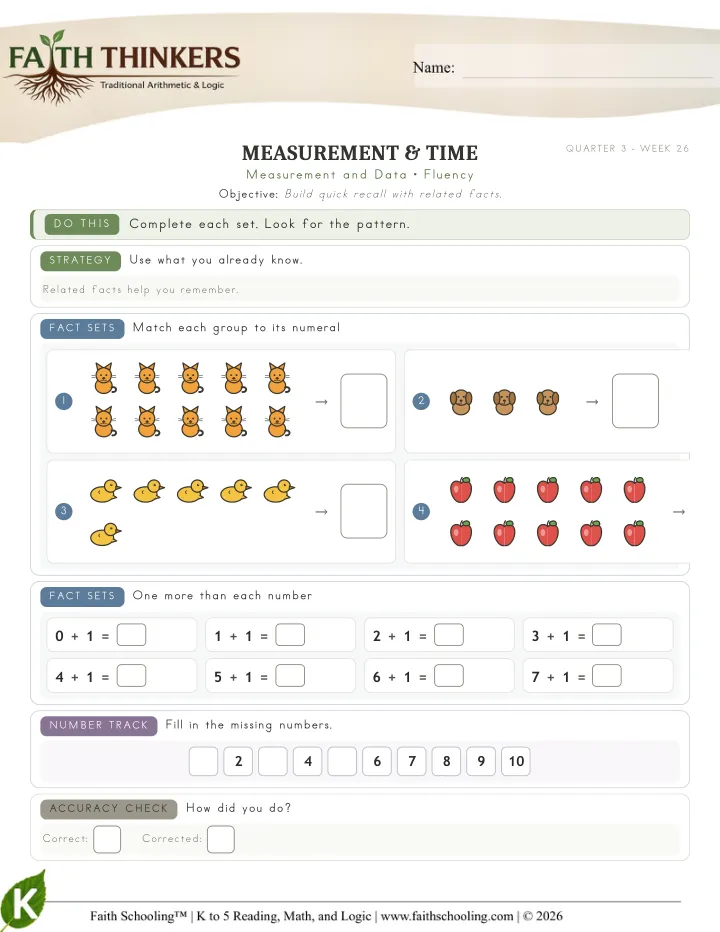 Fluency worksheet sample