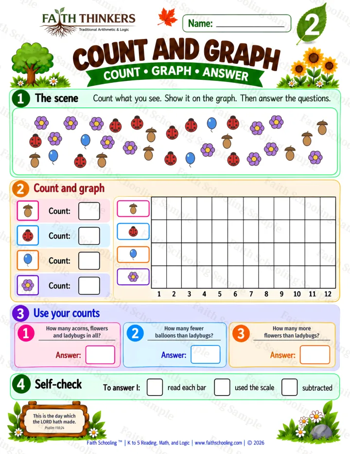 Grade 2 Count And Graph worksheet preview