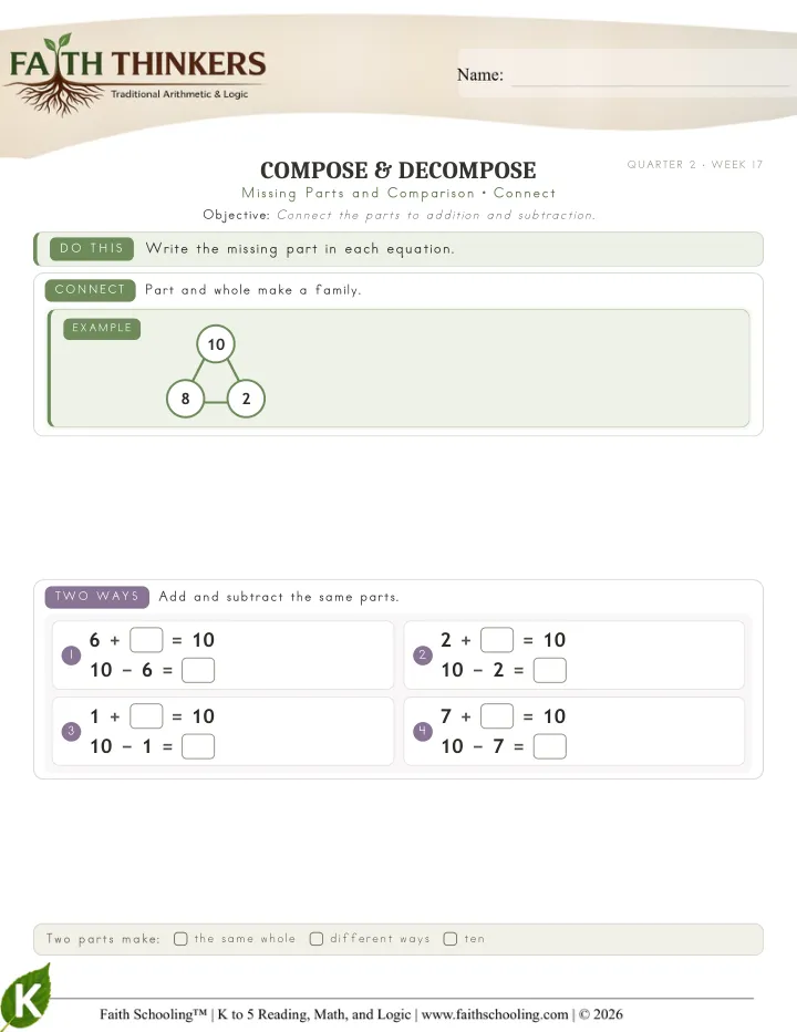 Connect worksheet sample