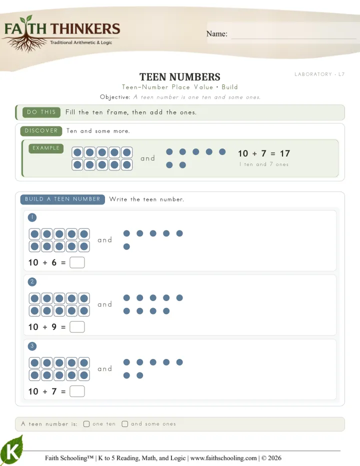 Build worksheet sample