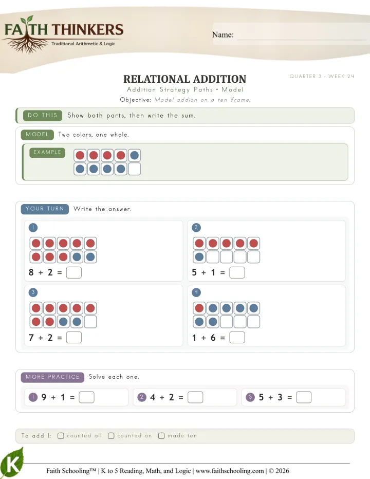 Model worksheet sample