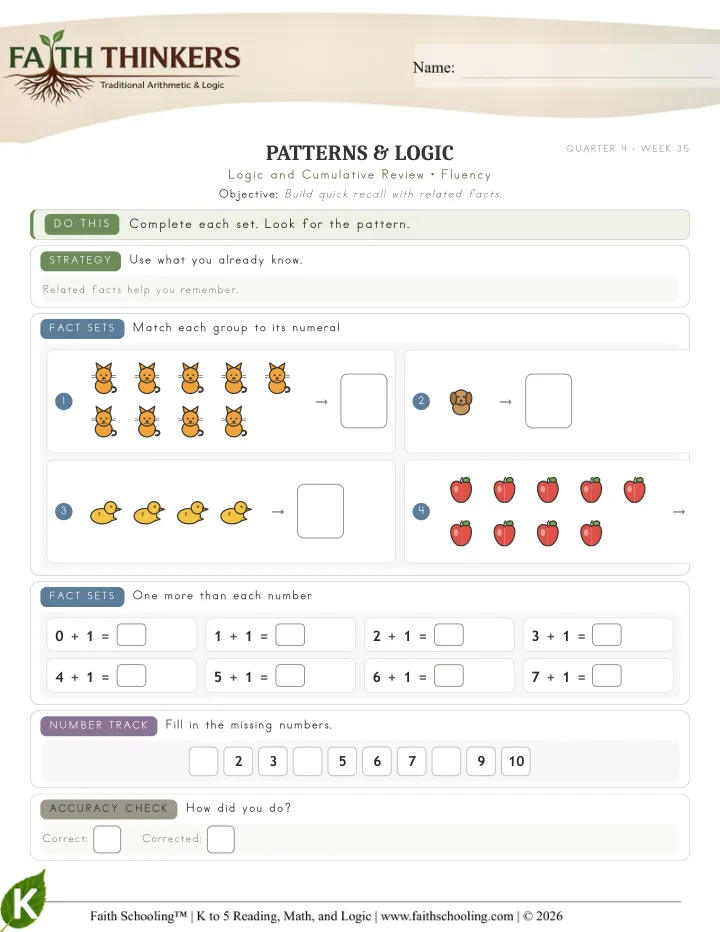 Fluency worksheet sample