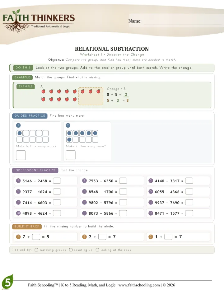 Discover worksheet sample