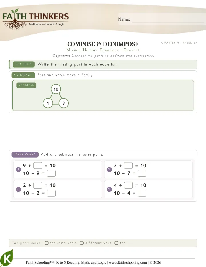 Connect worksheet sample
