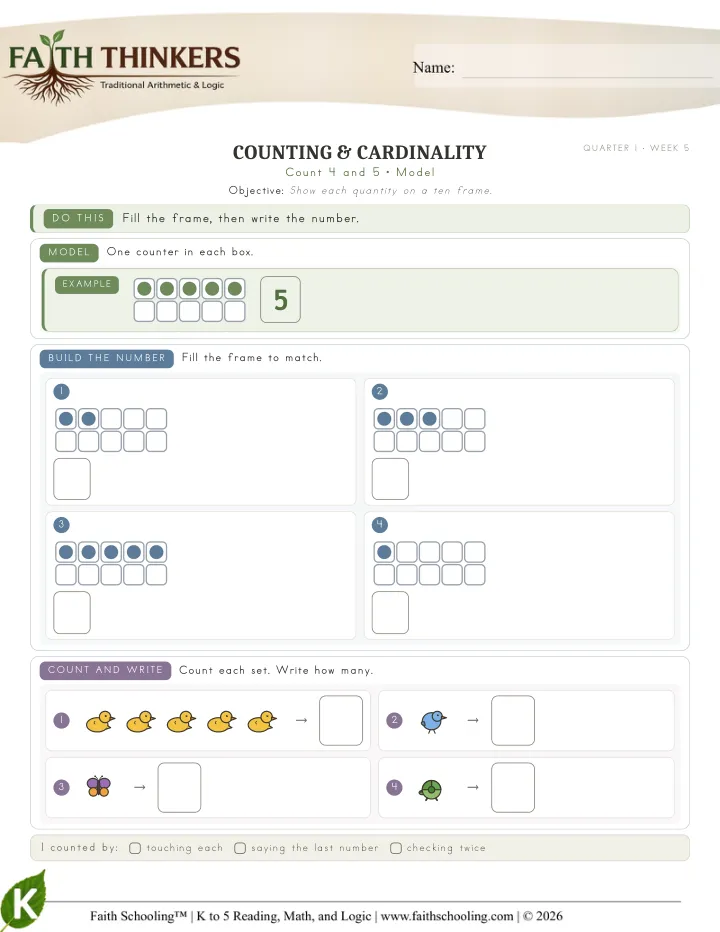 Model worksheet sample