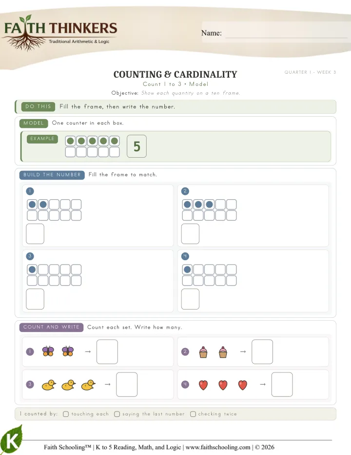 Model worksheet sample
