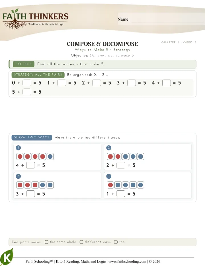 Strategy worksheet sample