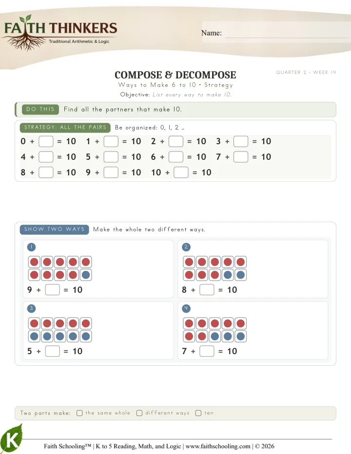 Strategy worksheet sample