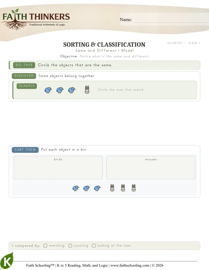Model worksheet sample