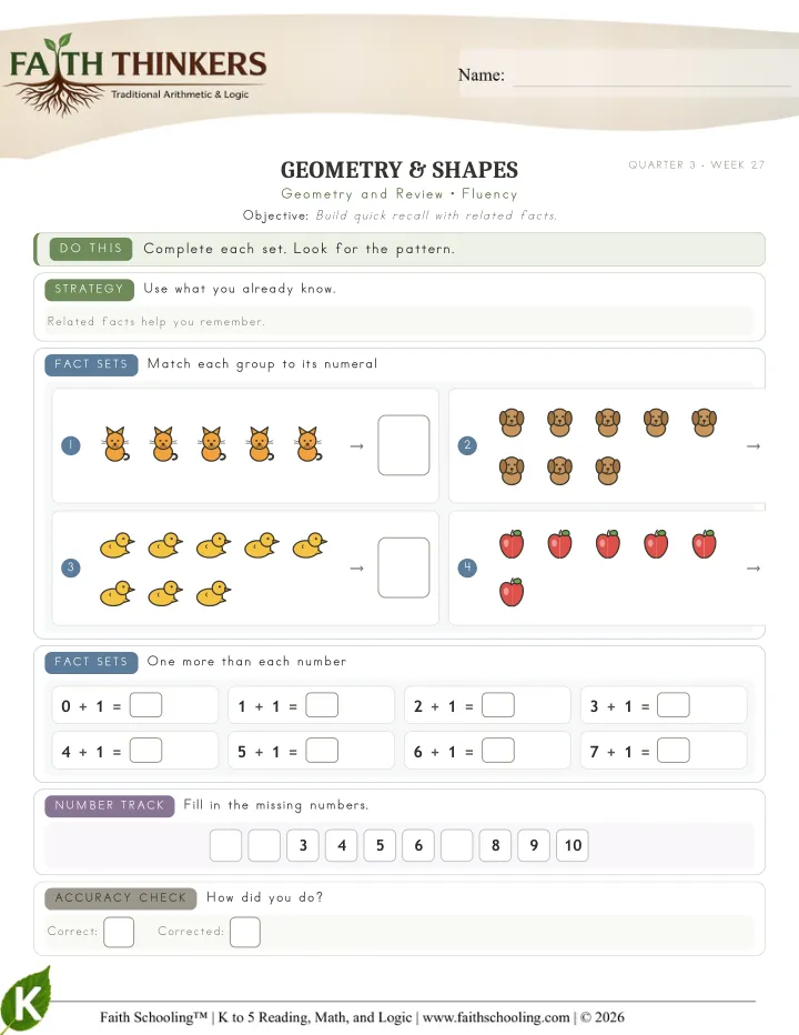 Fluency worksheet sample