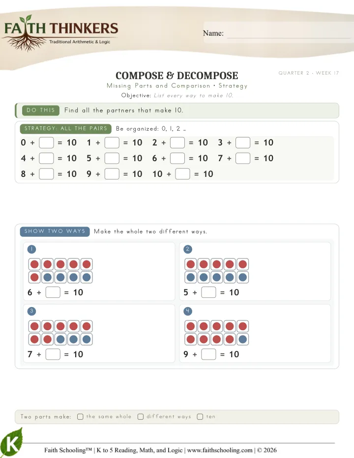 Strategy worksheet sample