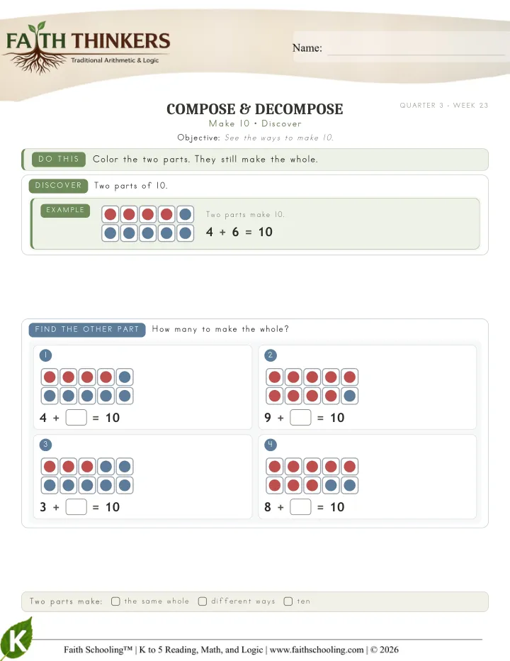 Discover worksheet sample