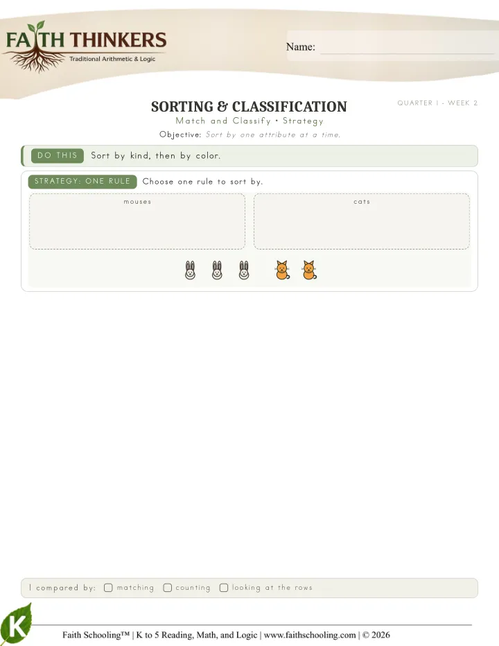 Strategy worksheet sample