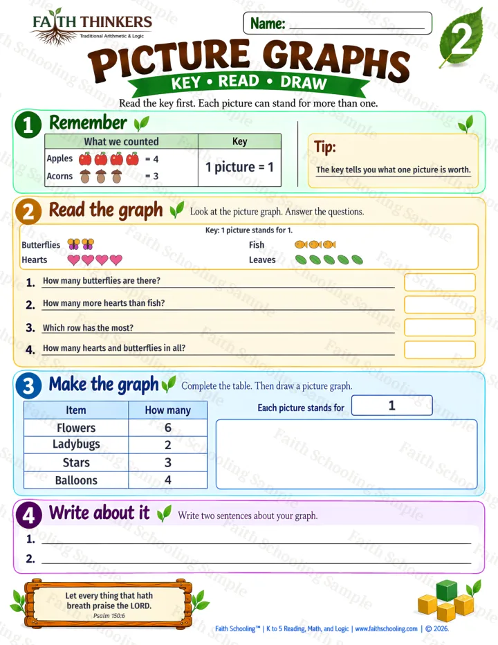 Grade 2 Picture Graphs worksheet preview