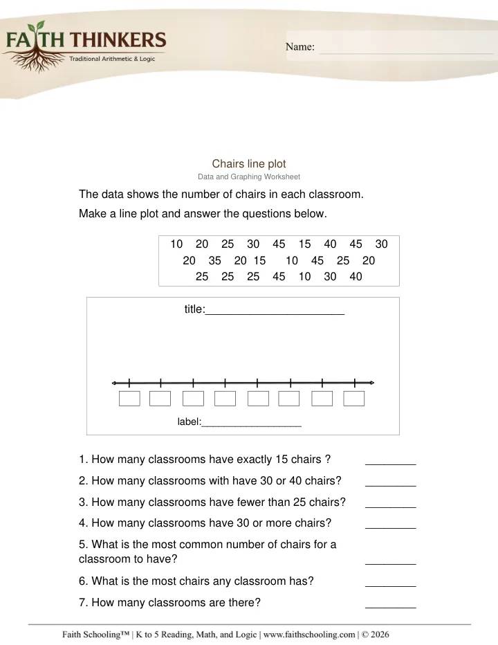 Line Graphs worksheet sample