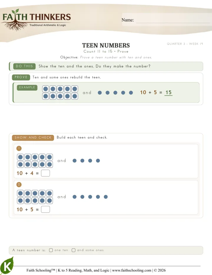 Prove worksheet sample