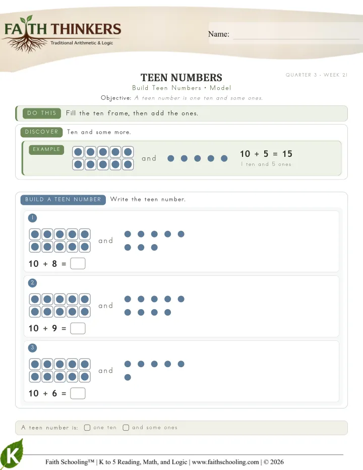 Model worksheet sample