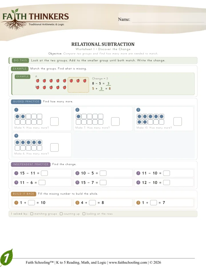 Discover worksheet sample