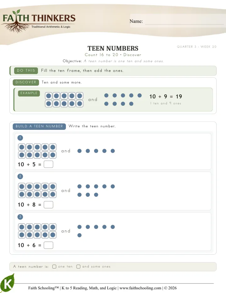 Discover worksheet sample