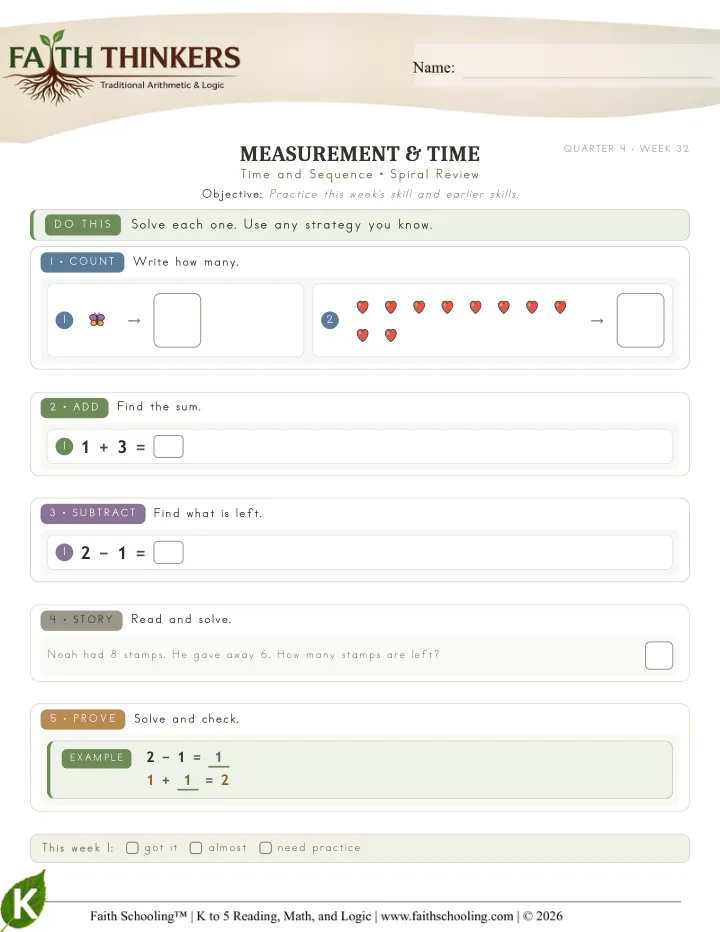 Spiral worksheet sample