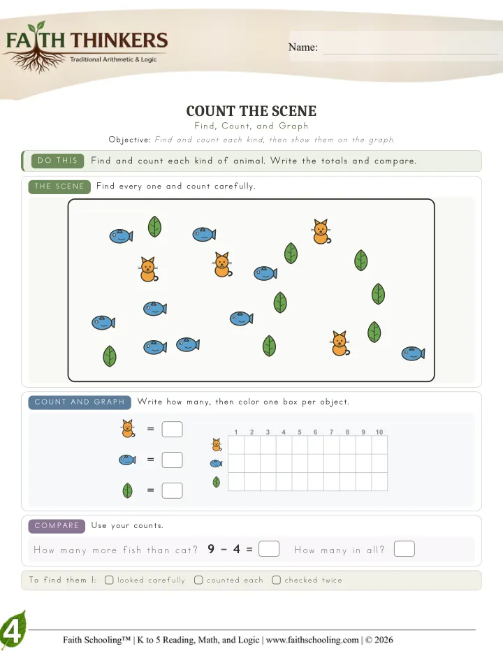 Countscene worksheet sample
