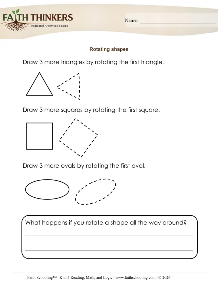 Symmetry Transformations worksheet sample
