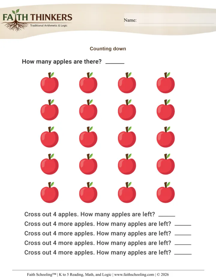 Counting Practice worksheet sample