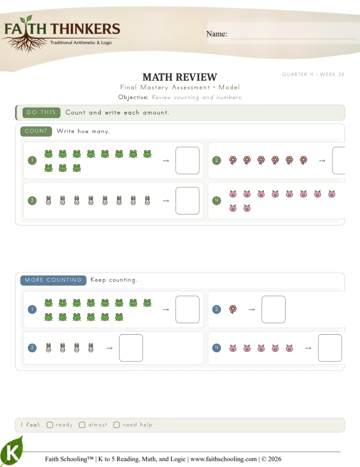 Model worksheet sample