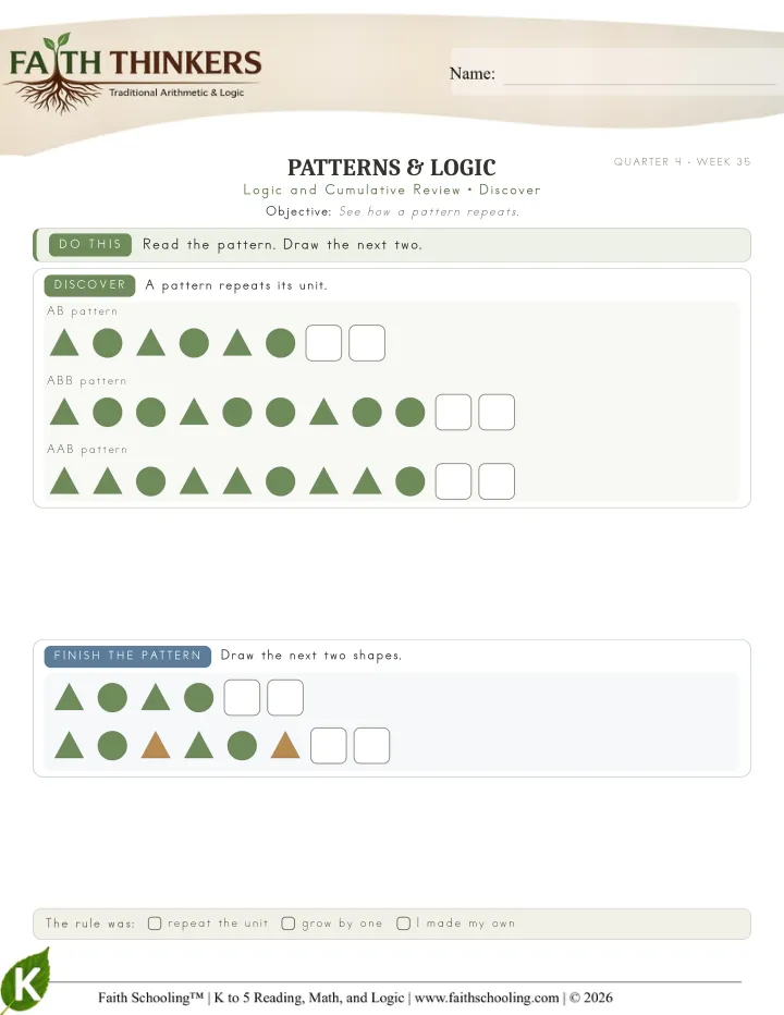Discover worksheet sample