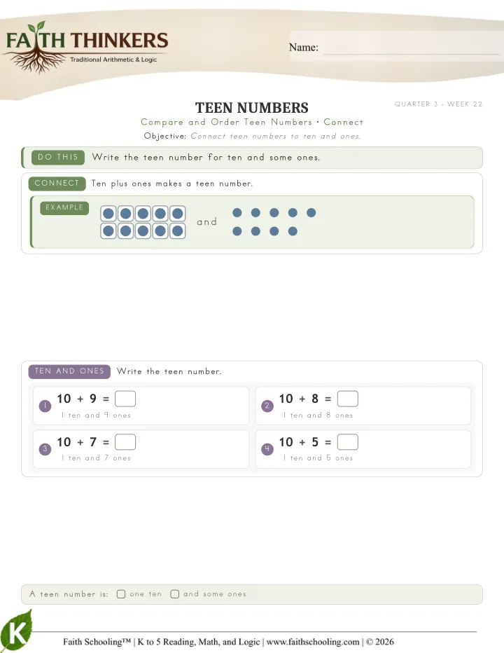 Connect worksheet sample