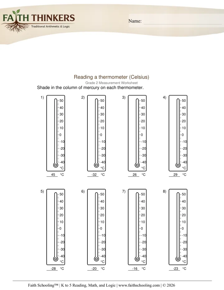 Weight Mass worksheet sample
