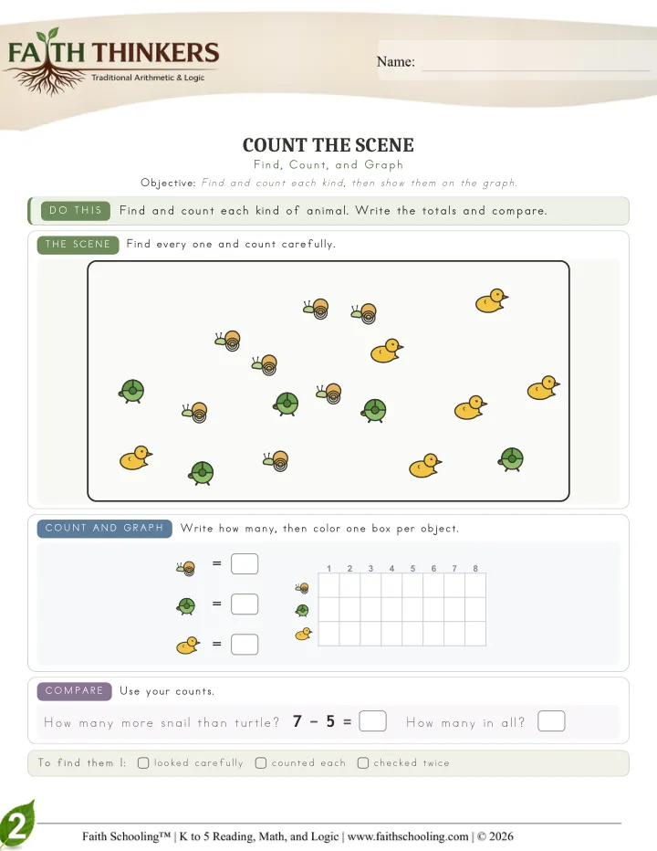 Countscene worksheet sample