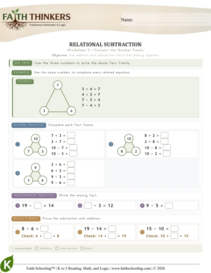 Connect worksheet sample