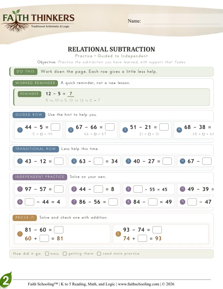 Practice worksheet sample