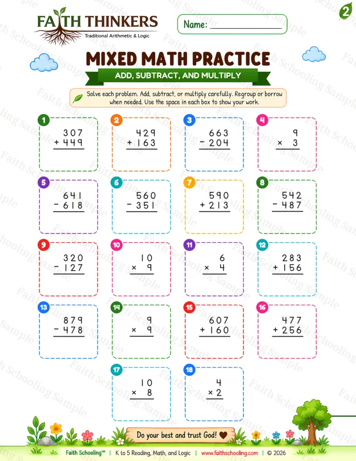 Grade 2 Summer Mixed worksheet preview