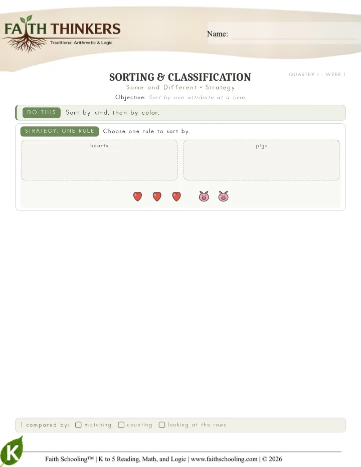 Strategy worksheet sample