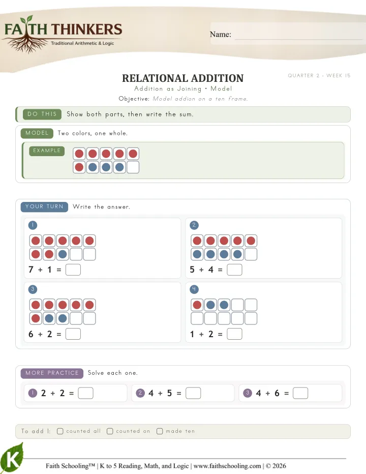 Model worksheet sample