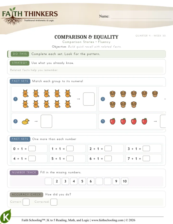 Fluency worksheet sample