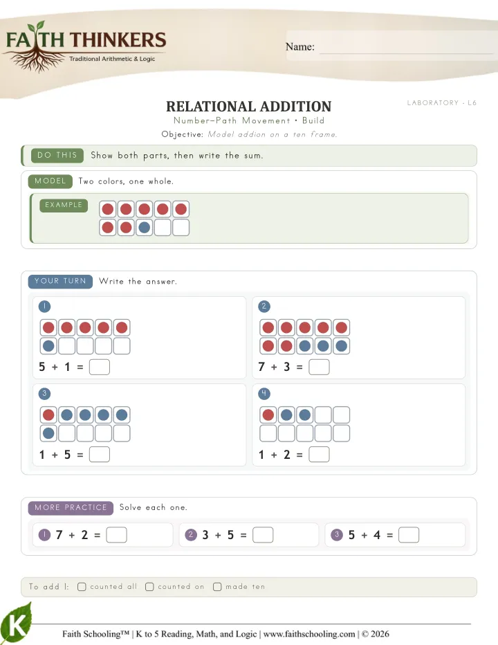 Build worksheet sample