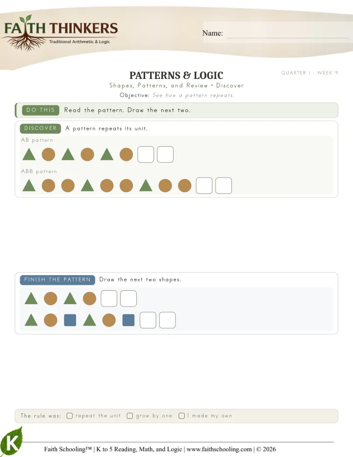 Discover worksheet sample