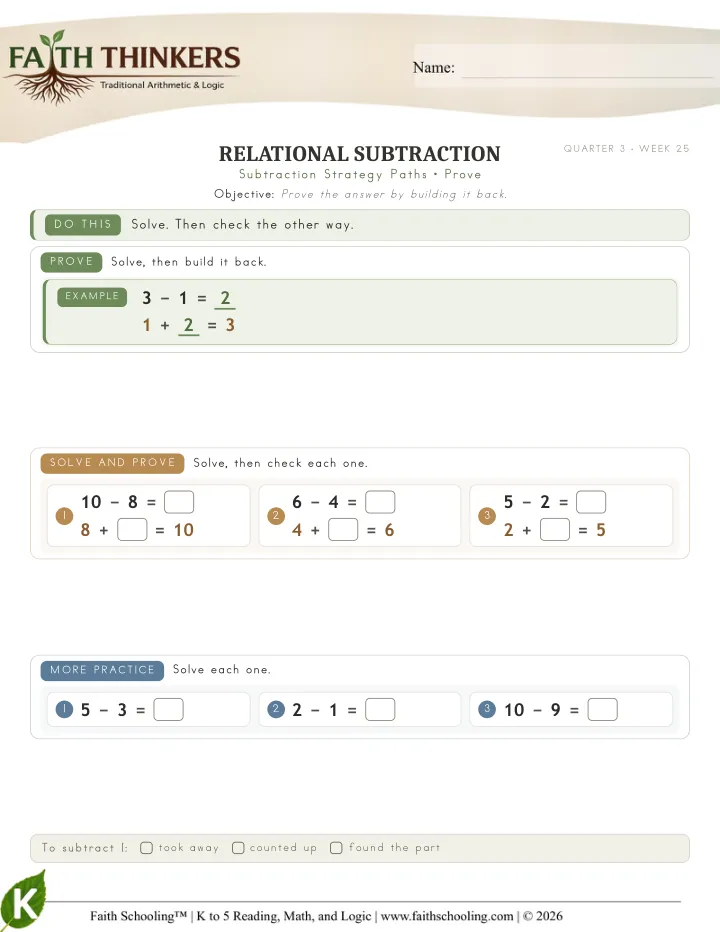 Prove worksheet sample