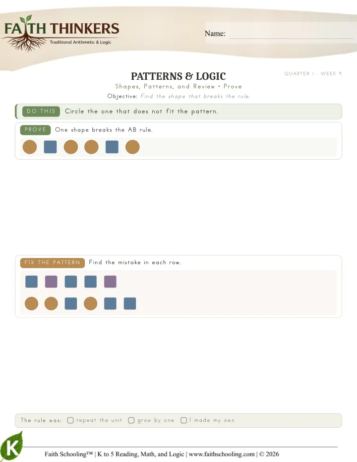 Prove worksheet sample