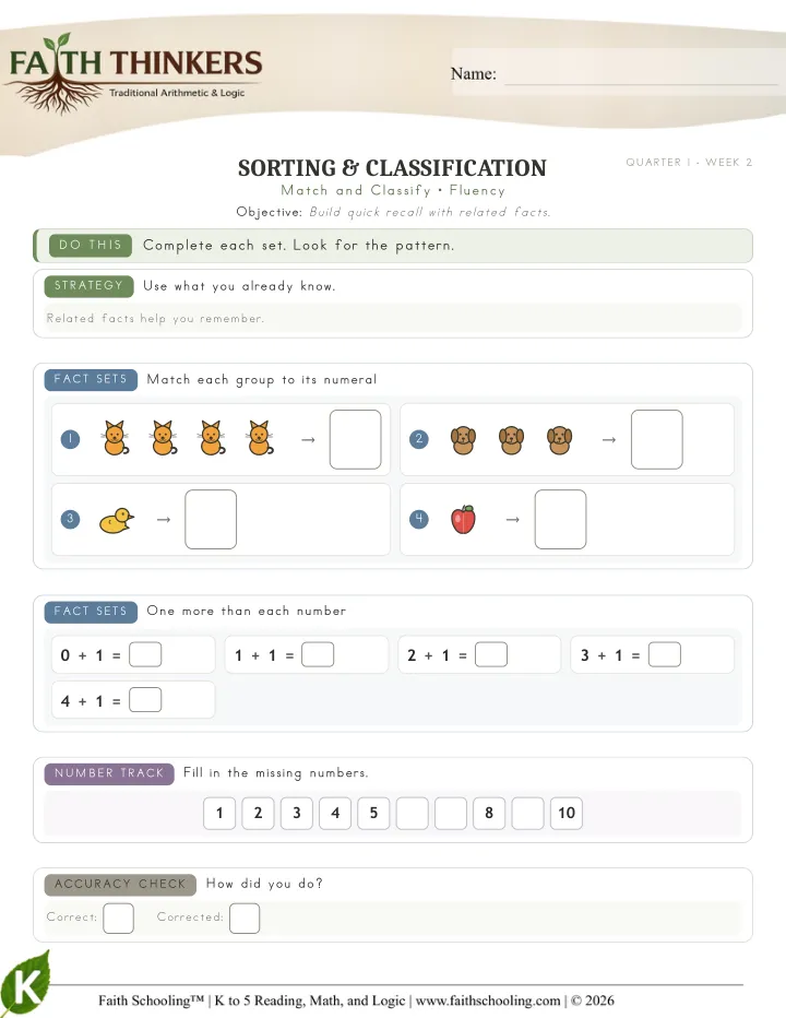 Fluency worksheet sample
