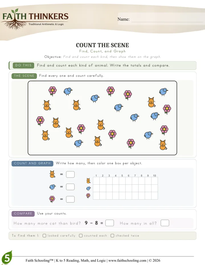 Countscene worksheet sample