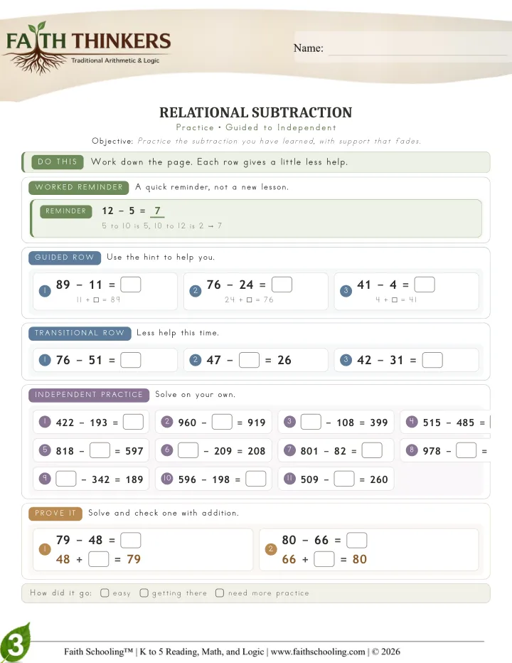 Practice worksheet sample