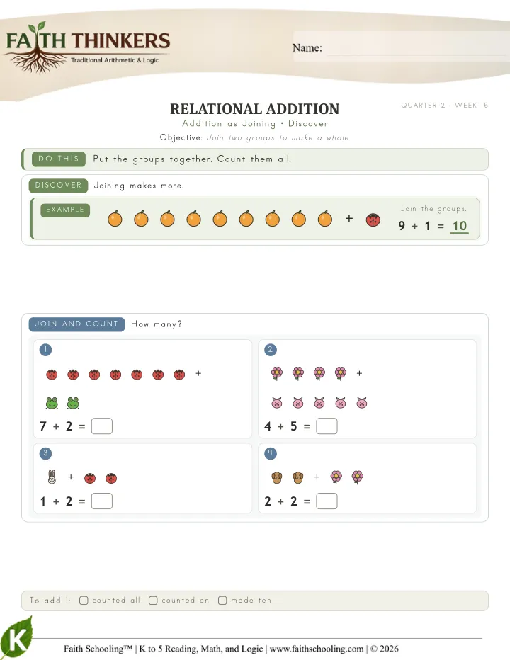 Discover worksheet sample