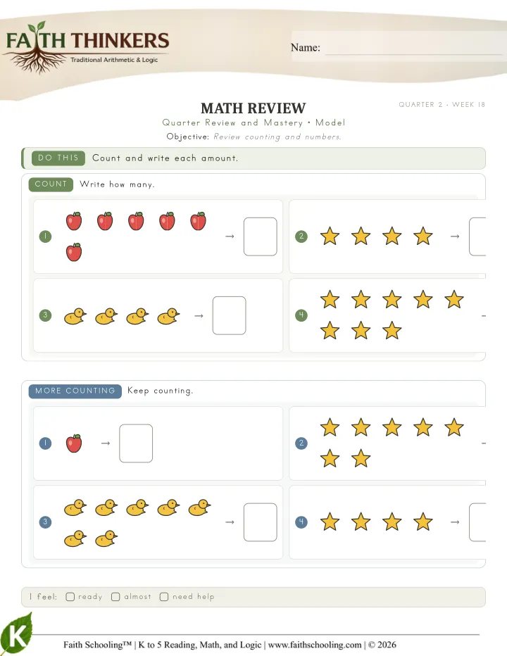 Model worksheet sample