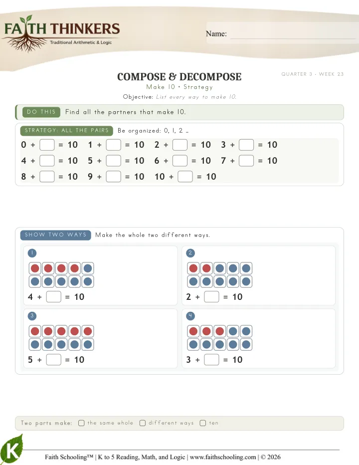 Strategy worksheet sample