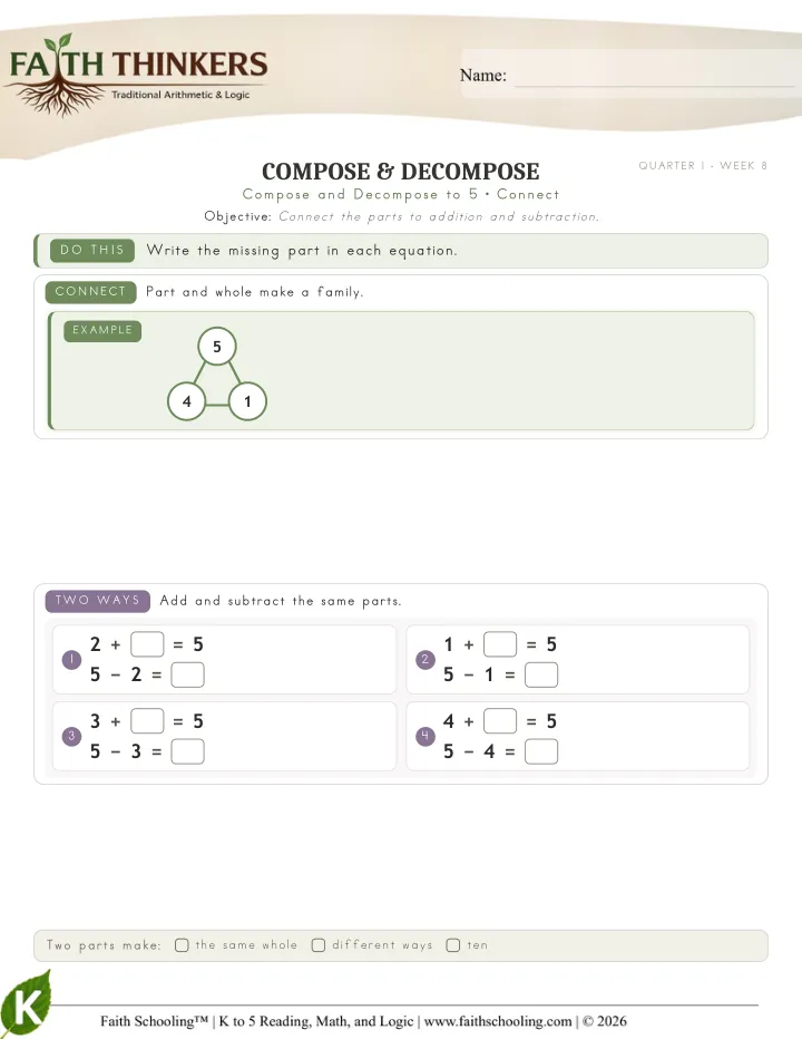 Connect worksheet sample