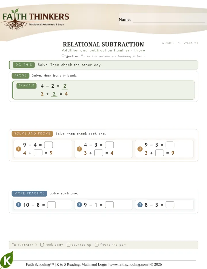 Prove worksheet sample